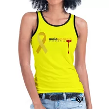 Camiseta Regata Maio Amarelo Feminina Laço