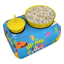 30 Almofada Porta Pipoca Cinema 1 Copo E Balde Baby Shark