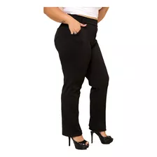 Calça Pantalona Feminina Plus Size Social Com Lycra Gg-g2