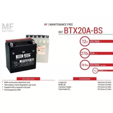 Batería Bs Moto 12v 18.9ah 150x87x161 Ytx20 Btx20 S/mantenim