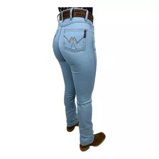 Calça Country Feminina Minuty Tradicional Reta Delavê