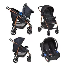 Carrinho De Passeio Burigotto + Bebê Conforto-ecco Cor Cz Bege Cor Do Chassi Preto