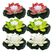 Luzes De Piscina Flutuantes Lotus Decoram 6 Unidades
