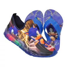 Tênis Led Infantil Sonic Menino Novo Promoção + Chinelo