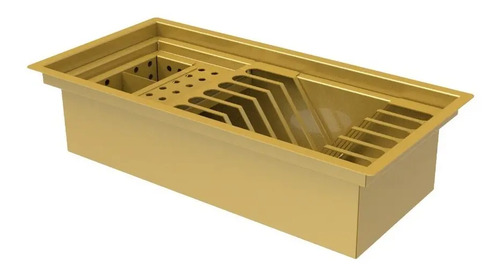 Escorredor Embutido Calha Escorredora Inox Dourado 40cm Dourado
