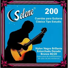 Cuerdas Para Guitarra Clasica De Nylon Negro - Selene 200