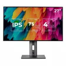 Monitor 27 Profissional Pichau Perseus Pro Ips Qhd Hdmi/dpa Cor Preto 110v/220v