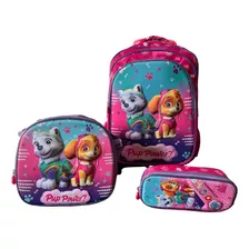 Kit Mochila Escolar Infantil 3 D C/ Estojo E Lancheira 