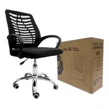 Silla Giratoria De Escritorio Ergonómica Negra Para Oficina