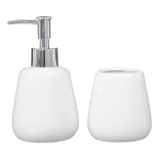 Kit Banheiro Lavabo 2 Peças Saboneteira Líquida Escova / 940