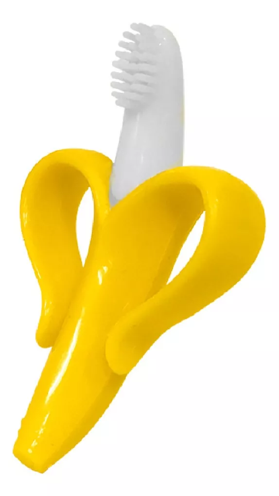Mordedor Bebe Bananinha Amarelo - Massageador Escovinha Buba