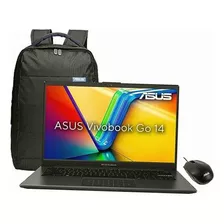 Laptop Asus Vivobook 14 L1404fa-nk286w Ryzen 3-7320u 8gb Ram 512ssd Color Negro + Mochila Y Mouse