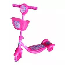 Patinete Importway Infantil 3 Rodas Com Cesta Rosa Para Crianças