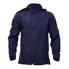 Campera Softshell Táctica Ultra Alcatraz Azul Con Capucha