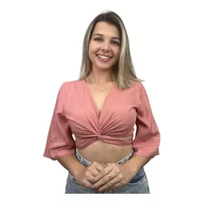 Blusa Feminina De Amarrar Estilo Top E Cropped