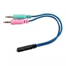 Cable Adaptador Audio Mini Plug 3,5mm A Mic Y Auricular