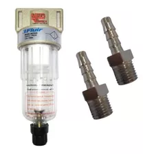 Filtro Ar Para Compressor Remover Água E Óleo 1/4' + Espigão