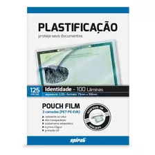 Plástico Para Plastificação 125 Micras Identidade Spiral