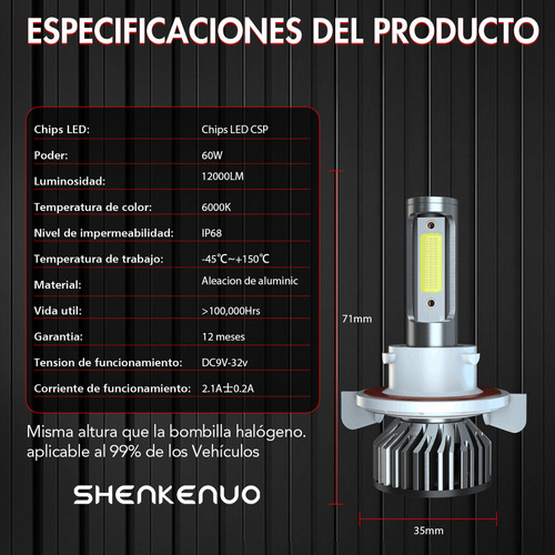 12000lm Faro Led Y Antiniebla Para Mercury Mariner 2005-2011 Foto 6