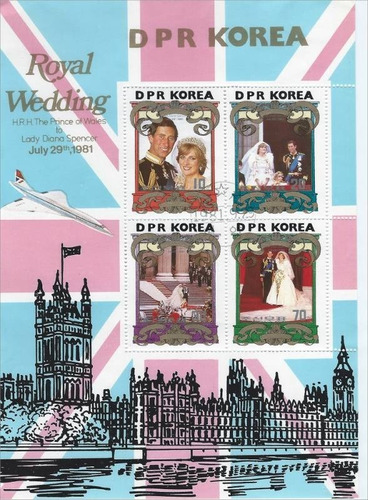 Estampillas Royal Wedding Diana-carlos Korea Del Norte 1981