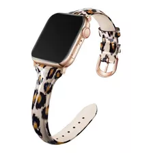 Pulseira Em Couro Slim Fino Compatível Com Apple Watch E Iwo