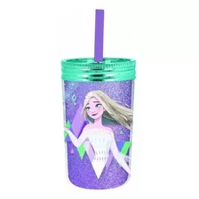 Vaso C/ Sorbete Caña Doble Pared 370 Ml Frozen Elsa Disney Color Multicolor