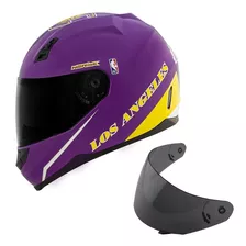 Capacete Norisk Ff391 La Lakers Roxo + Viseira Fumê