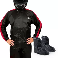 Conjunto Capa De Chuva Apex Nylon Vermelha + Polaina Nylon