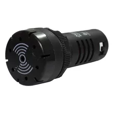 Sinalizador Sonoro 22mm Preto 220v Som Pulsante 50db