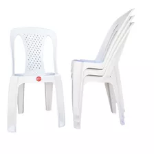 Silla Plastica Reforzada Apilable Ibiza Camping Hsk / 4 Unid