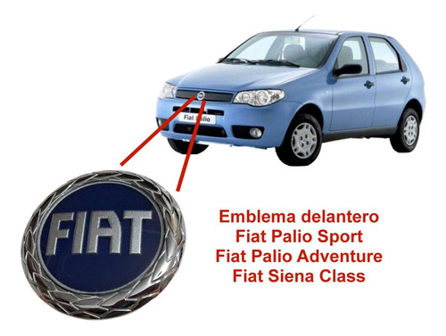 Insignia Emblema Fiat Azul 85mm Palio Sport Siena Class Foto 2
