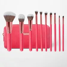 Set 10 Pinceles Brochas Bombshell Beauty Bh Cosmetics Color Rosa Mexicano