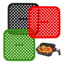 Forros De Silicona Reutilizables Para Freidora De Aire, Paq. Color Negro, Verde, Rojo