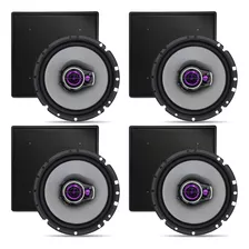 4 Caixas Som Pioneer Quadrada Embutir Teto Preta 50rms 4ohm