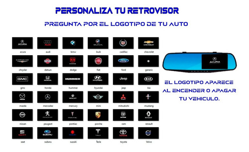 Espejo Retrovisor Dvr Sensor Y Camara De Reversa Logo Dodge Foto 2