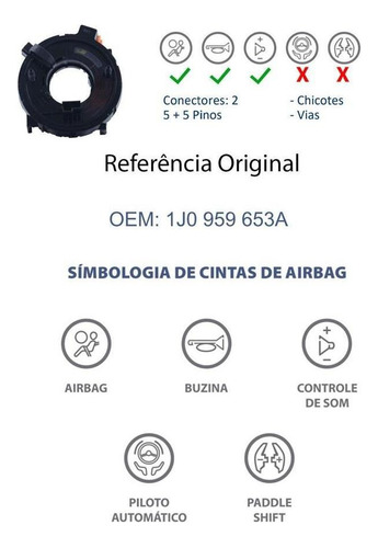 Correa Airbag Para Vw Gol Fox Saveiro Voyage 1j0959653e Foto 4