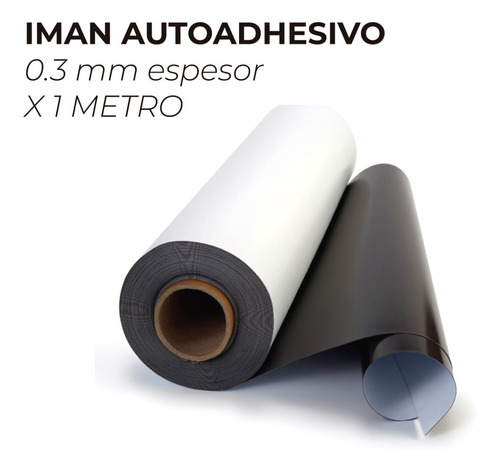 Iman Autoadhesivo Rollo Plancha Lamina 1 Metro X 60cm 0.3mm