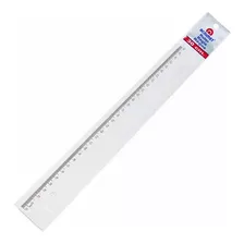 Régua Transparente De Poliestileno 30 Cm. Kit Contendo 3 Und