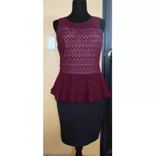 Vestido Vino Y Negro Talla L