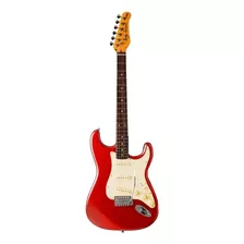 Guitarra Elétrica Jay Turser Jt-300 Double-cutaway De Madeira Maciça Metallic Red Brilhante Com Diapasão De Pau-rosa