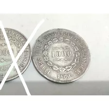 Moeda Prata Império 1000 Reis 1860