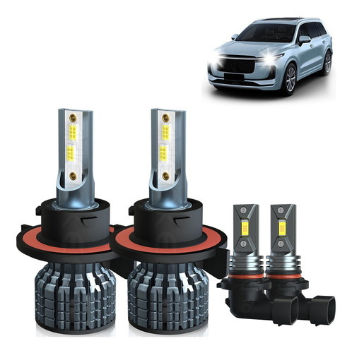 Kit De Focos Led 8000lm Luz Alta/baja/niebla Para Mitsubishi