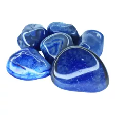 Ágata Azul Pedra Rolada 250g Semi Preciosas Magia Da Pedra
