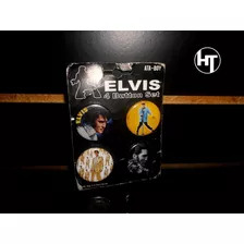 Elvis Presley, Pines, Set De 4 Botones, Ata Boy, Muy Raros