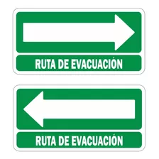 Señalamiento Ruta De Evacuacion 2 Piezas Izquierda / Derecha