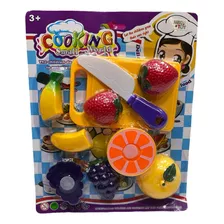 Kit Frutinhas Com Velcro Brinquedo Alimentos Coloridos 
