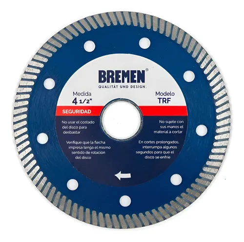 Disco De Corte Diamantado Bremen Trf 115mm 4-½ Porcelanato Cod. 6735 Dgm Azul