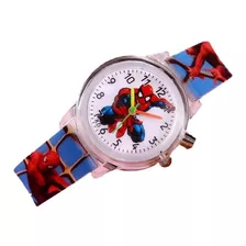 Reloj Spiderman Hombre Araña Para Niño Infantil Con Luz