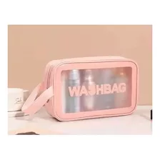Wash Bag Bolso Lavable Cosmetiquera De Viaje Mediana Color Blanco