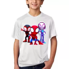 Camiseta Infantil Homem Aranha E Seus Amigos Espetaculares